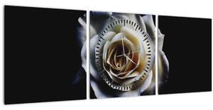 Slika bijele ruže (sa satom) (90x30 cm)