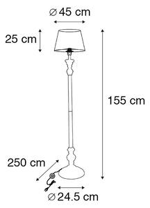 Pametna podna svjetiljka s crnim sjenilom od 45 cm uključujući Wifi A60 - Classico