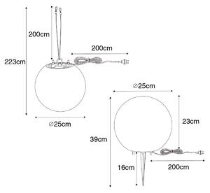 Moderna vanjska viseća svjetiljka bijela 25 cm IP65 - Nura