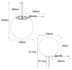 Moderna vanjska viseća svjetiljka bijela 56 cm IP65 - Nura
