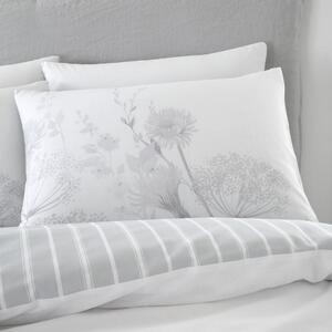 Bijelo-siva posteljina Catherine Lansfield Meadowsweet Floral, 200 x 200 cm