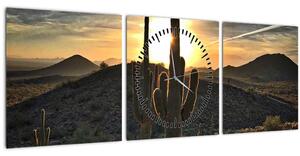 Slika - kaktusi na suncu (sa satom) (90x30 cm)