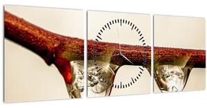 Slika kapljica na grani (sa satom) (90x30 cm)
