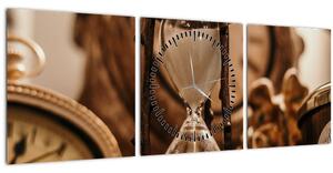 Slika - pješčani sat (sa satom) (90x30 cm)