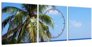 Slika palme na plaži (sa satom) (90x30 cm)