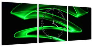 Slika - neonski valovi (sa satom) (90x30 cm)
