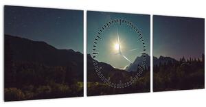Slika - noćno nebo (sa satom) (90x30 cm)