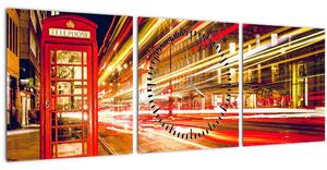 Slika crvene londonske telefonske govornice (sa satom) (90x30 cm)