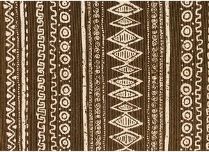 Smeđe-bijeli pamučni tepih Webtappeti Ethnic, 55 x 110 cm