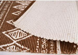 Smeđe-bijeli pamučni tepih Webtappeti Ethnic, 55 x 110 cm