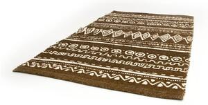Smeđe-bijeli pamučni tepih Webtappeti Ethnic, 55 x 180 cm