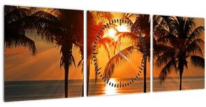 Slika palme pri zalasku sunca (sa satom) (90x30 cm)