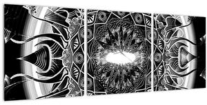 Slika crno-bijelih ornamenata (sa satom) (90x30 cm)