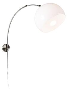 Retro zidna lučna svjetiljka od čelika s bijelim podesivim sjenilom