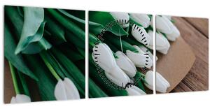Slika buketa bijelih tulipana (sa satom) (90x30 cm)