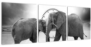 Slika slonova (sa satom) (90x30 cm)
