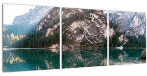 Slika planinskog jezera (sa satom) (90x30 cm)