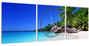 Slika plaže na otoku Praslin (sa satom) (90x30 cm)