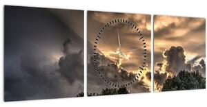 Slika oblaka i šume (sa satom) (90x30 cm)