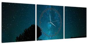 Slika noćnog neba sa zvijezdama (sa satom) (90x30 cm)