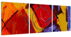 Slika apstrakcije (sa satom) (90x30 cm)