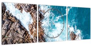 Slika stijena i mora (sa satom) (90x30 cm)