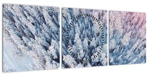 Slika snježnih stabala (sa satom) (90x30 cm)