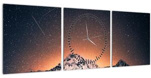 Slika zvjezdanog neba s planinama (sa satom) (90x30 cm)