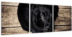 Slika crnog psića (sa satom) (90x30 cm)