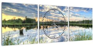 Slika jezera s trskom (sa satom) (90x30 cm)