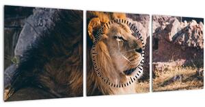 Slika ležećeg lava (sa satom) (90x30 cm)