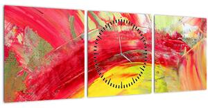 Slika apstrakcije - slikanje (sa satom) (90x30 cm)