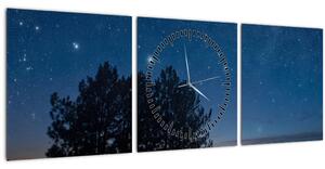 Slika drveća noću (sa satom) (90x30 cm)