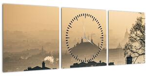 Slika - Grad pod maglom (sa satom) (90x30 cm)