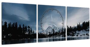 Slika - Na zaleđenom jezeru (sa satom) (90x30 cm)