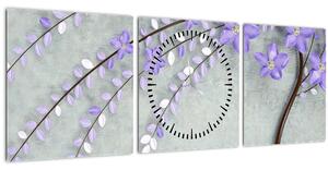 Slika - Ljubičasta kiša (sa satom) (90x30 cm)