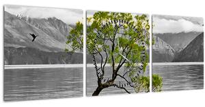 Slika stabla usred jezera (sa satom) (90x30 cm)