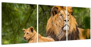 Slika lavova (sa satom) (90x30 cm)