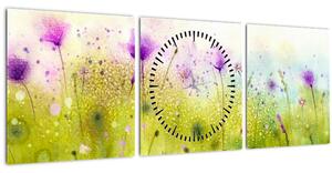Slika - Livadsko cvijeće (sa satom) (90x30 cm)