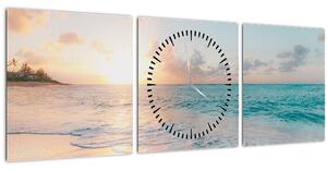 Slika - Sanjiva plaža (sa satom) (90x30 cm)