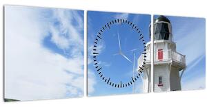 Slika svjetionika Akaroa, Novi Zeland (sa satom) (90x30 cm)
