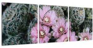 Slika cvijeta kaktusa (sa satom) (90x30 cm)