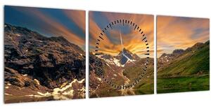 Slika - Odsjaj u planinskom jezeru (sa satom) (90x30 cm)