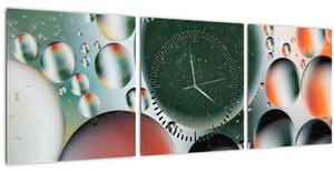 Slika apstrakcije - mjehurići (sa satom) (90x30 cm)