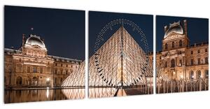 Slika - Louvre noću (sa satom) (90x30 cm)