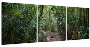 Slika - Sunčeve zrake u džungli (sa satom) (90x30 cm)