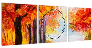 Slika - Uljane boje, šarena jesen (sa satom) (90x30 cm)