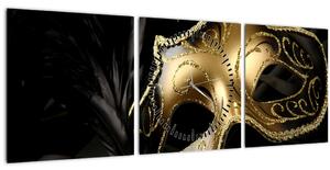 Slika - Zlatna maska (sa satom) (90x30 cm)