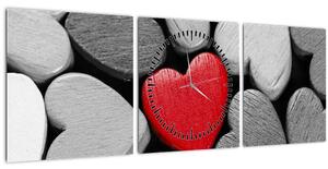Slika drvenih srca (sa satom) (90x30 cm)