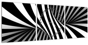 Apstraktna slika sa zebrastim prugama (sa satom) (90x30 cm)